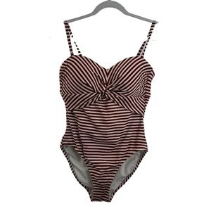 Kona Sol One Piece Swimsuit‎ Twist Top With Adjustable Removable Straps Size M